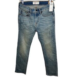 Abercrombie Kids Skinny Jeans Medium Wash Denim Boys Size 13/14 NWT